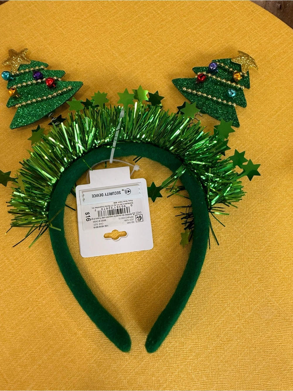 Unbranded Green Sparkle Christmas Tree Headband for Kids